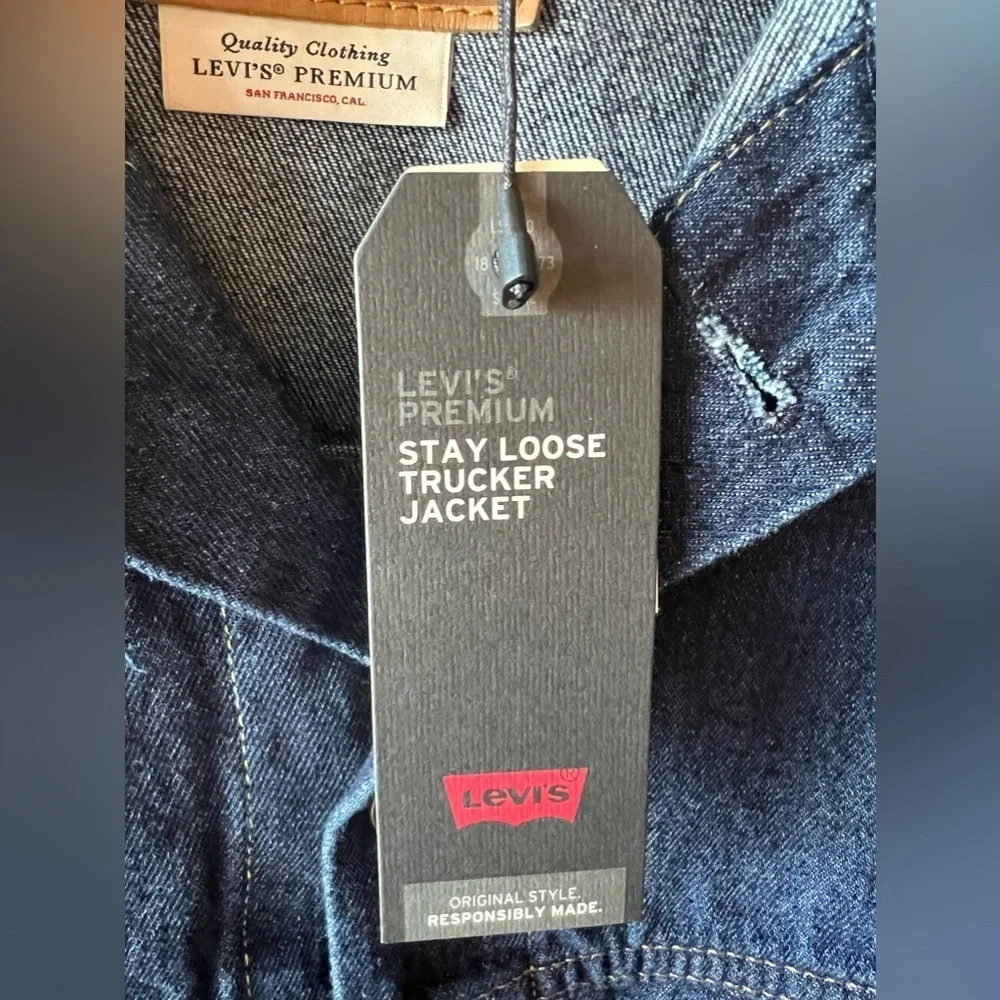 Levi's Men's Dark Wash Premium Stay Loose Trucker Hemp Jacket NWT XXL #1395